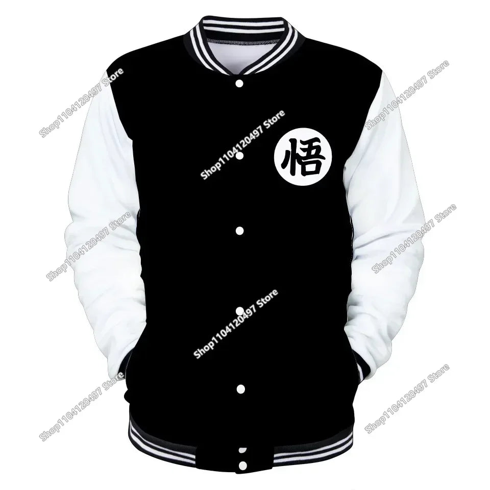 Dragon Ball Goku Kanji Symbol Men Zipper Hoodie Cartoon Japan Anime Women Sweatshirt 2025 New Fashion Children Jackets Coat, produit gaming premium Fraquane