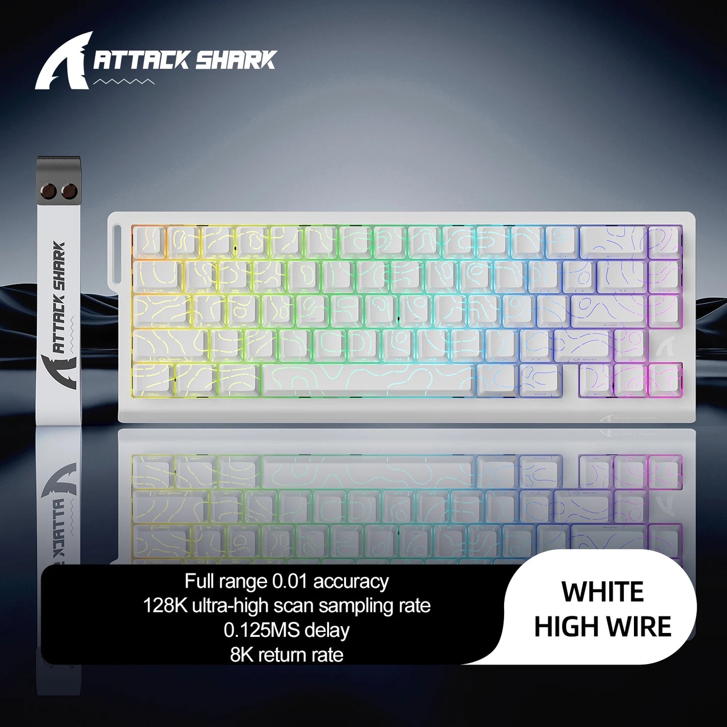 Teclado com interruptores magnéticos ATTACK SHARK X68HE com fios e FREEWOLF F68 com fios F68Pro sem fios para gaming profissional 8K Hz 0.01mm Rapid Trigger