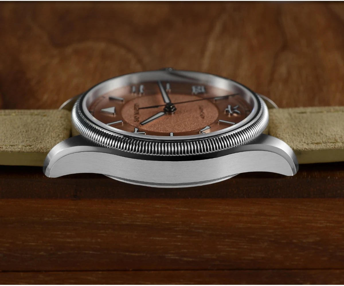 San Martin 39.5mm Retro Chinese Characters Indices Dial Men Pilot Watch YN55 100M Waterproof BGW-X1 Luminous SN0033C