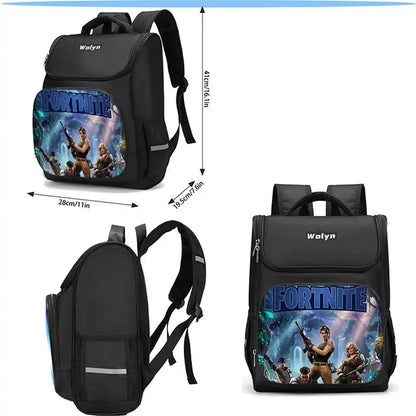 School Backpack With Multi Compartment, Large Cartoon Fortnite School Bags For Boys & Girls, Durable Child Backpack For Ages 5-10