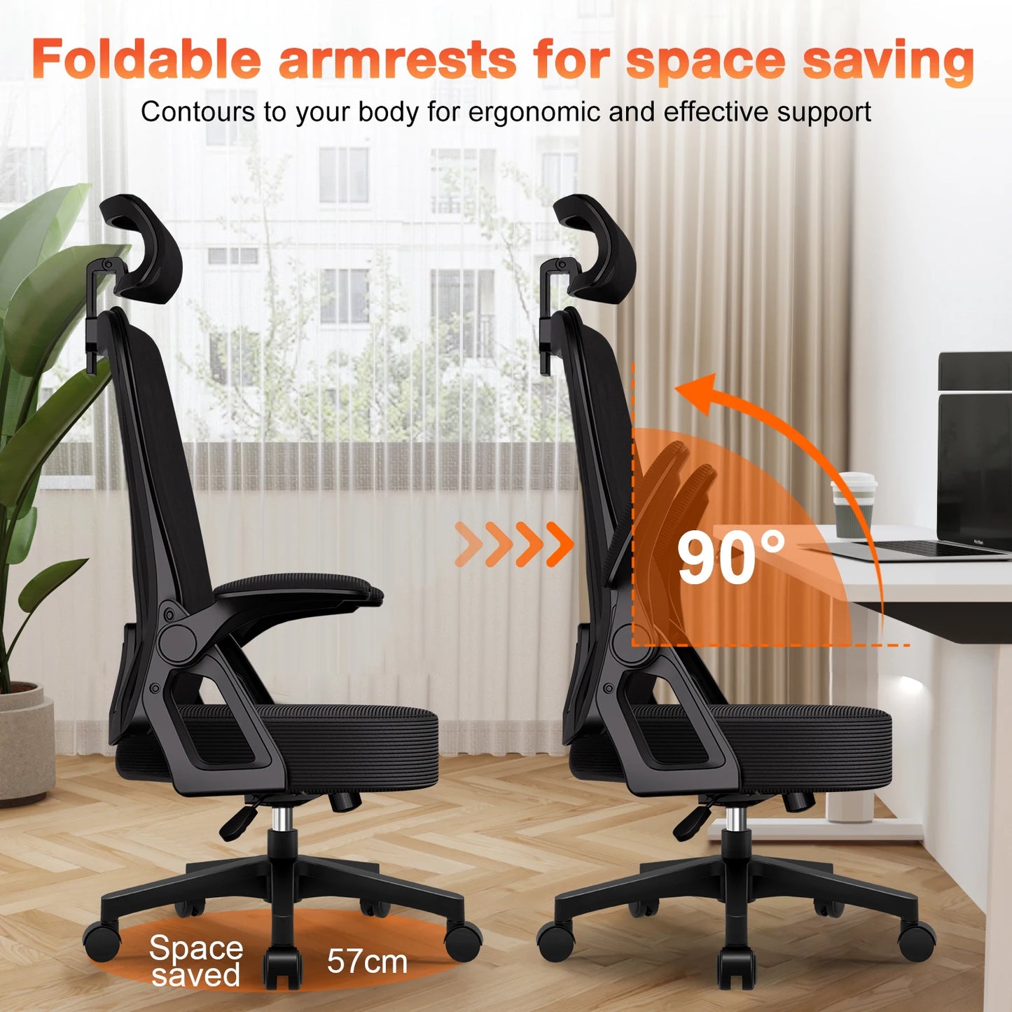 Office Chair Ergonomic Reclining 90°-135°,Desk chair with Lumbar Support,Computer chair Adjustable Headrest,living room chairs