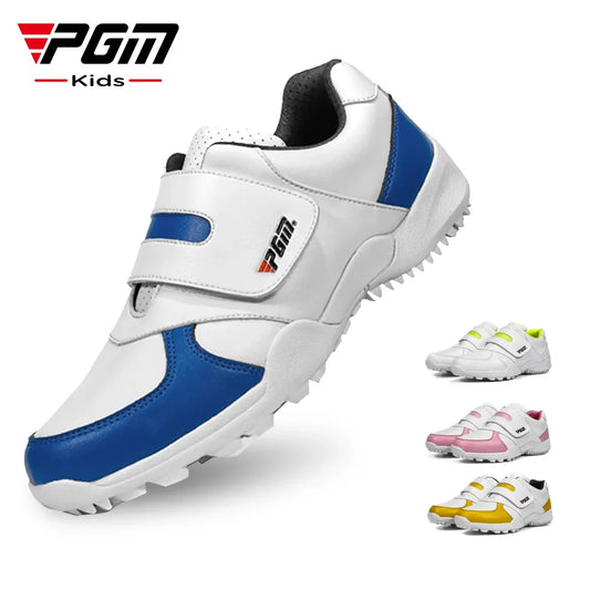 PGM Children Girls Boys Golf Shoes Anti-Skid Leather Outdoor Kids Sneakers Sports Shoes XZ054