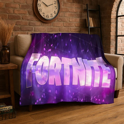 Pătură din flanel cu model cartoon F-Fortnite Game Gamer, moale și călduroasă, pentru dormitor, living, pat, călătorii, camping, picnic, cadou