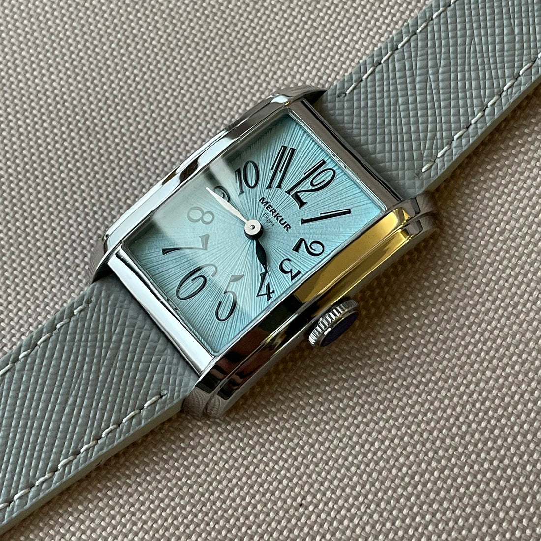 New MERKUR NH05 Rectangle Retro Casual Watch for Men Business Series Automatic Chorded Watch Sapphire White Watch