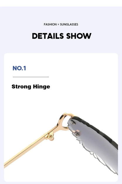 Retro Sunglasses For Men And Women High-End Frameless Fashion UV400 Irregular Cut Lenses Women Sun Glasses