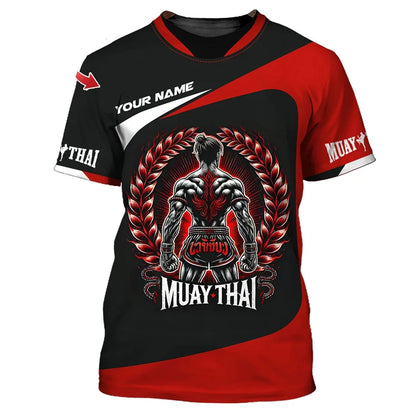 Μοντέρνο νέο γραφικό T-shirt Muay Thai για άνδρες, 3D εκτύπωση με γραφικό τίγρης και δράκου, προσωποποιημένο με όνομα, καλοκαιρινό T-shirt για γυμναστήριο και fitness