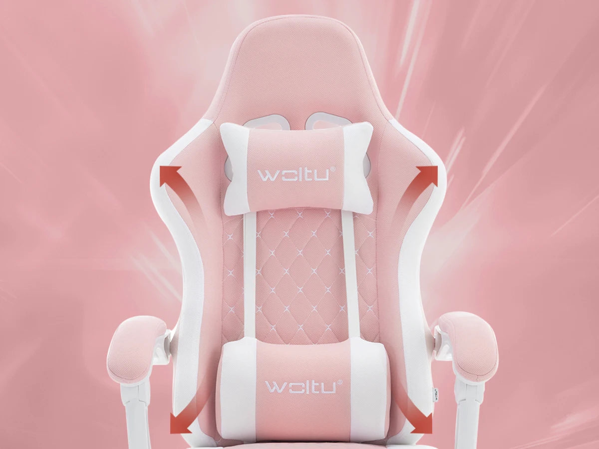 WOLTU Massage Gaming Chair Ergonomic Swivel Computer Chair with Pillow & Footrest Adjustable Headrest Lumbar Support Gamer Chair