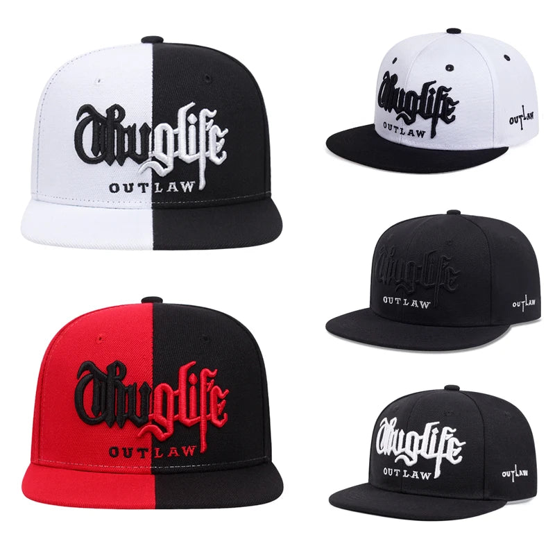 New Children's Thug LIFE Flat Edge Hat Men's Street Hip Hop Hat Women's Outdoor Cycling Fishing Sunshade Adjustable Baseball Hat