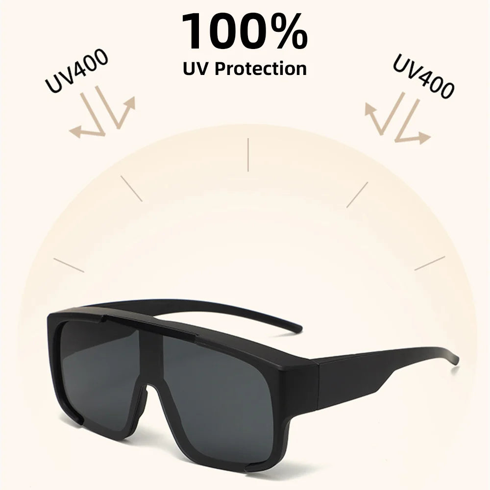 VIVIBEE Large Polarized Glasses Fit Over Sunglasses Photochromic Men Driving UV400 Fishing Outdoor Women Mirrored Dark Goggles