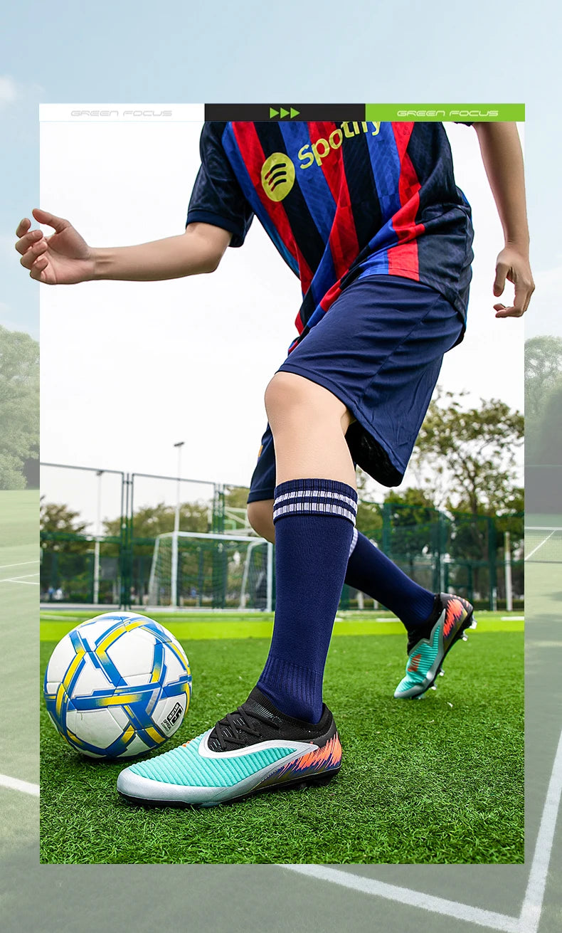 New Men Football Boots Shoes Match Training Soccer Shoes Non-Slip Cleats Long Spikes FG Ultralight Outdoor Sneaker Drop Shipping