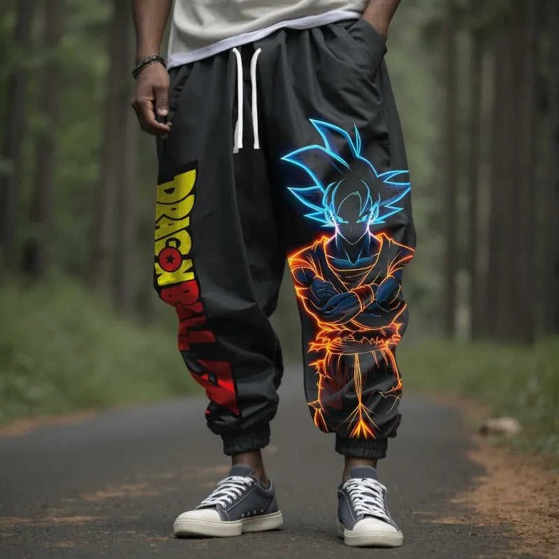 2026Trendy Men's Summrt Sweatpants Japanese Anime Dragon Ball Z Majin Buu Graphic Pants Harajuku Y2k Streetwear Outdoor Leggings