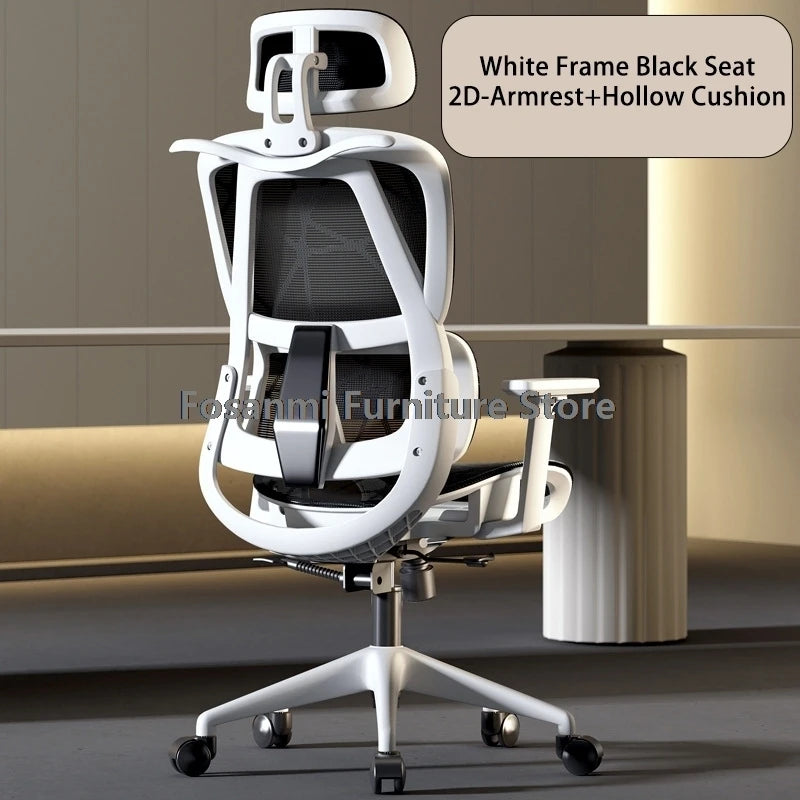 Silla de oficina ergonómica para ordenador con malla transpirable, reposabrazos, soporte lumbar ajustable, reposacabezas y diseño para escritorio, hogar y gaming