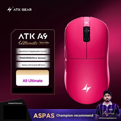 Rato Gaming Sem Fios ATK A9 Plus A9/A9 SE/A9 Pro Tri-Mode 8K Leve A9 Ultimate E-sports PC Presente Personalizado