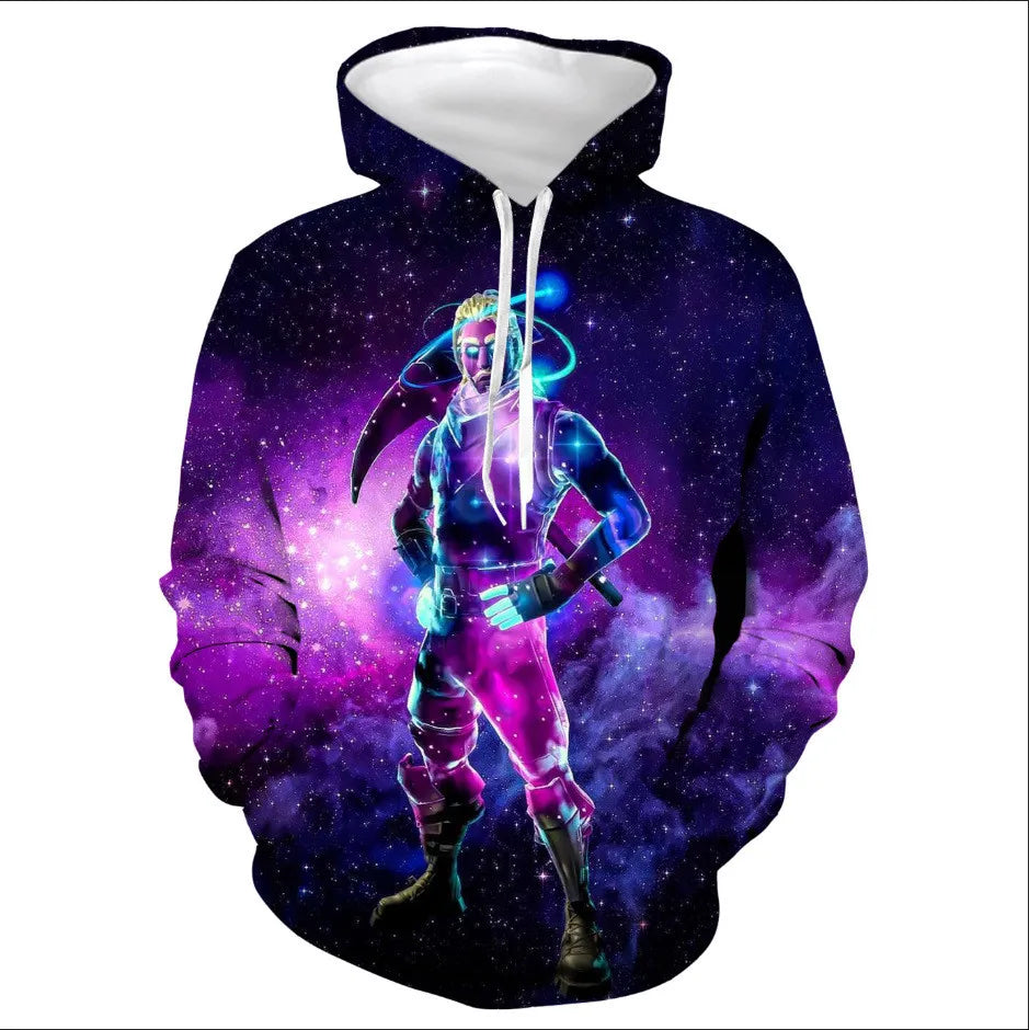 Children's Fortnite 2024 Sweatshirt, 3D Digital Printed Hoodie, Men's and Women's Pullover Jacket, Long Sleeve Children's Gift