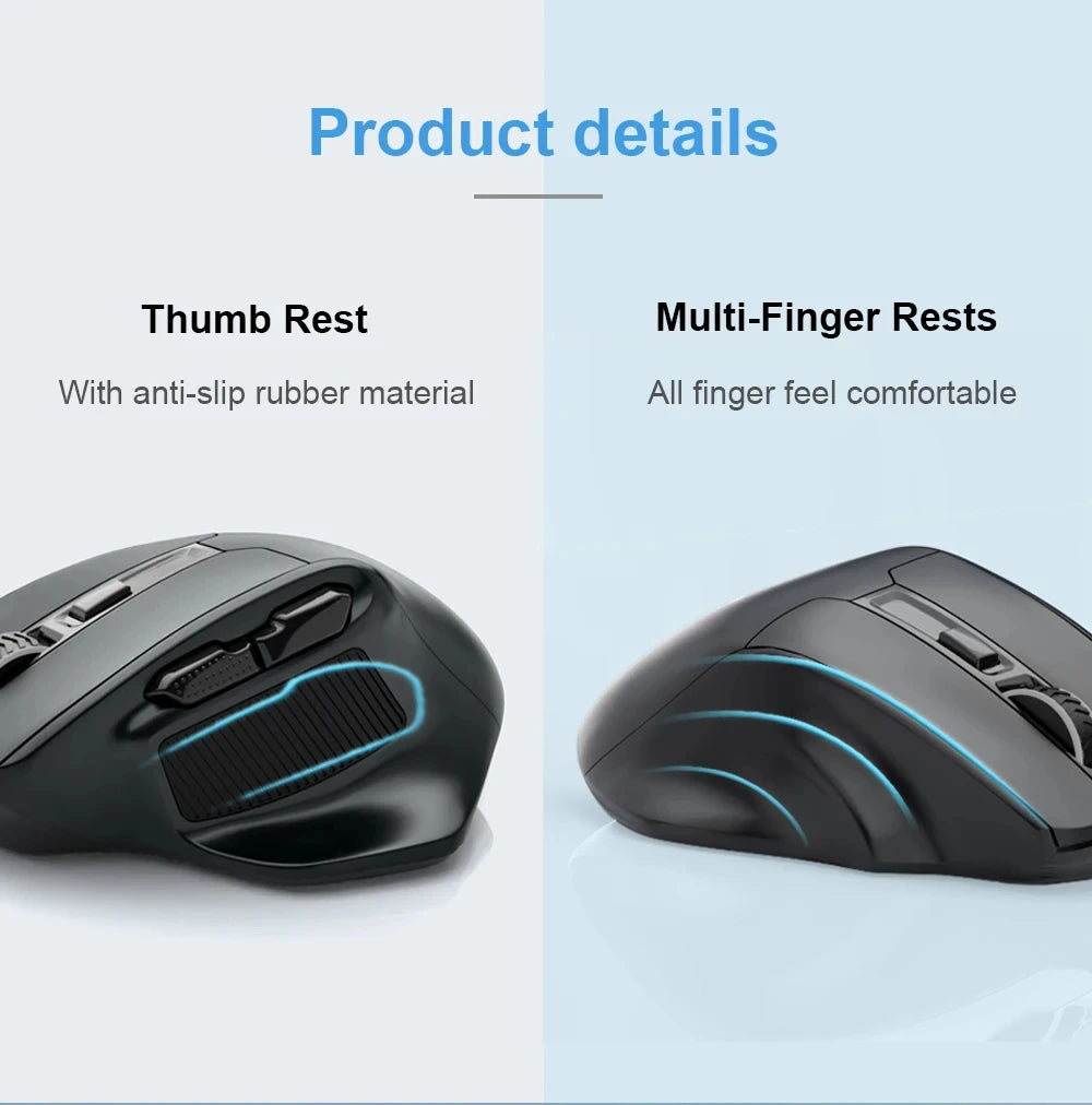 E-YOOSO 2.4G vezeték nélküli egér PAW3212 4800 DPI ergonomikus egér, gamer egér, irodai egér notebookhoz, PC-hez, laptophoz és MacBookhoz