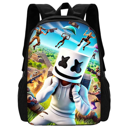 Zaino per bambini con motivo shooting game, ispirato a Fortnites, per ragazzi e ragazze, regalo di compleanno per studenti, borsa scuola unisex, zaino da campeggio resistente