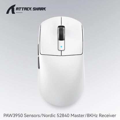 ATTACK SHARK R6 PAW3950MAX Wireless Gaming Mouse, 8Khz Polling, Ultralight 39g, Nordic 52840 MCU, Omron Optical Microswitches