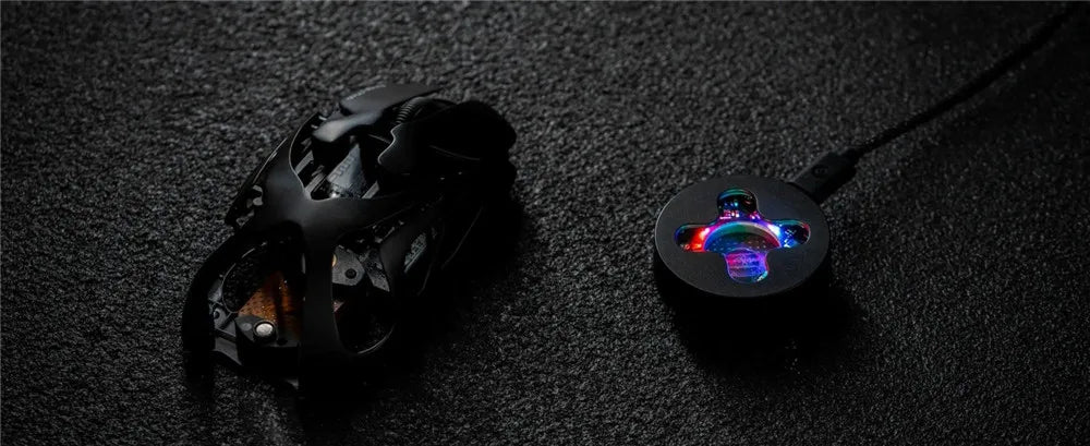 Ratón gaming inalámbrico Angry Miao Infinity de metal ultraligero hueco, intercambiable en caliente, PAW3950, doble 8K, con cable y trimodo