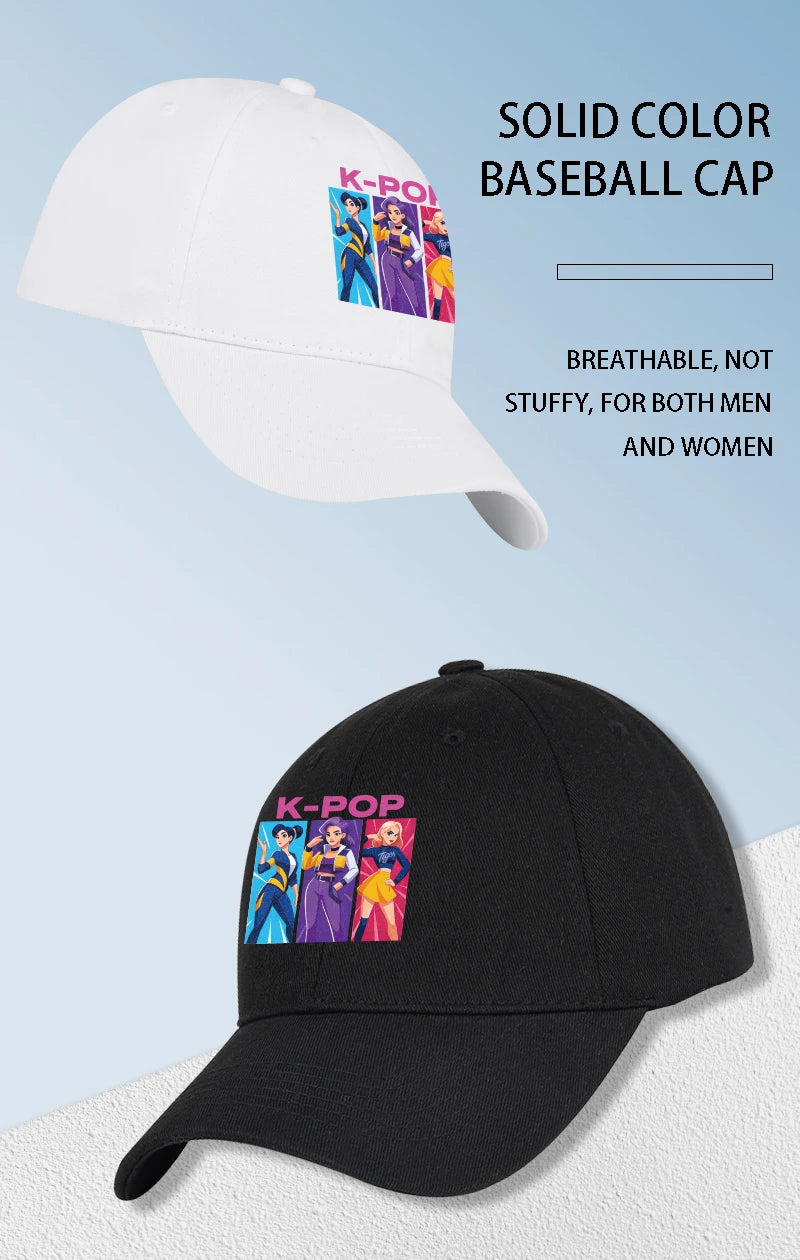 K-POP Girl Group Cartoon Baseball Cap Men Women Casual Adjustable Vintage Dad Hat Y2K Kpop Fan Sun Hat