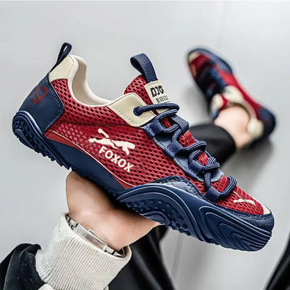 Zapatillas de running para hombre transpirables con parte superior de malla ligera, suela suave y cómoda, calzado deportivo casual de verano a la moda