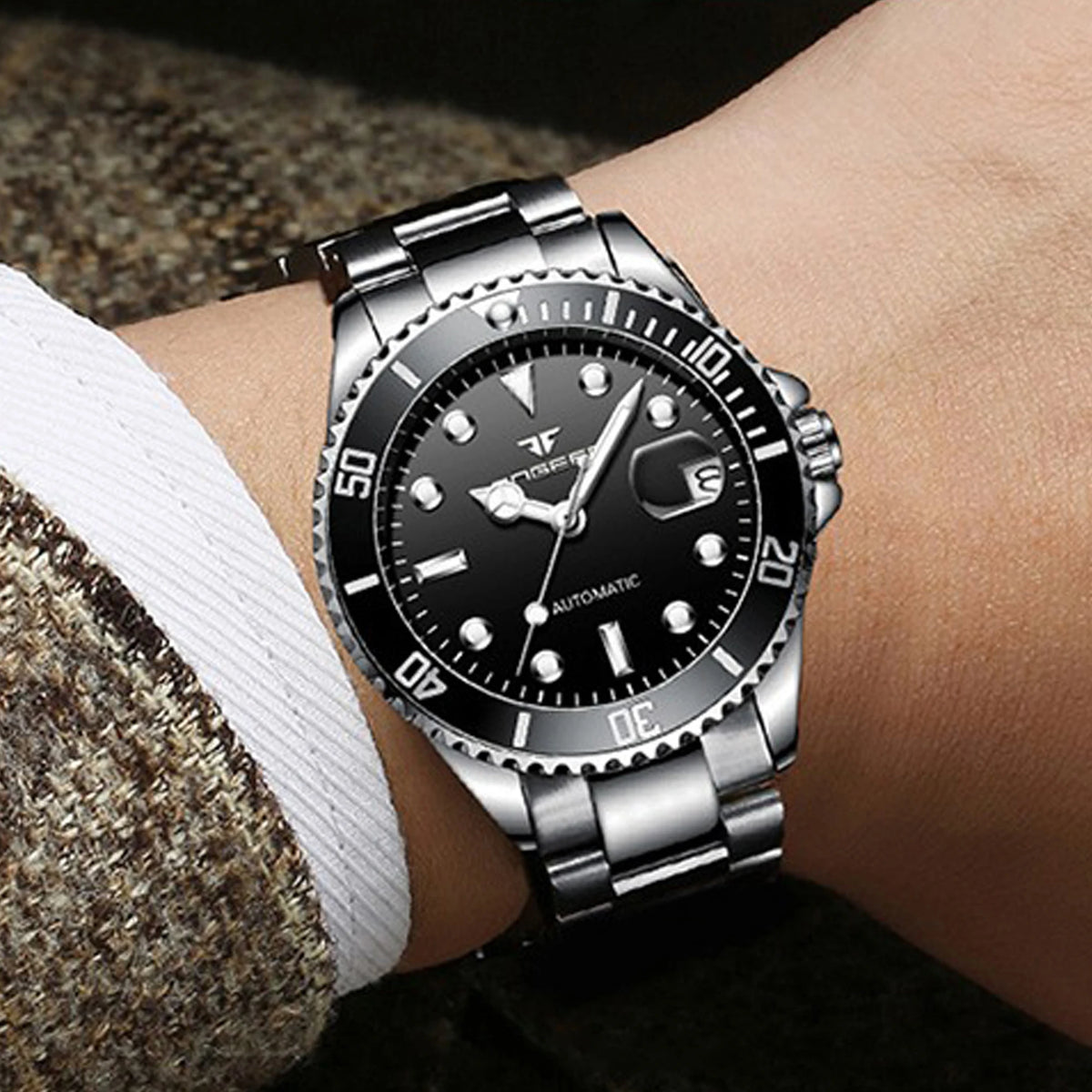 Montres-bracelets mécaniques BINBOND pour hommes, luxueuses, lumineuses, étanches, automatiques, à tourbillon, squelette