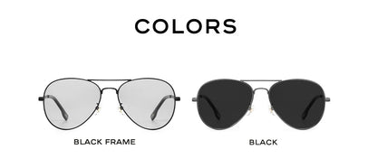 CAPONI Avation Sun Glasses For Men Day And Night Photochromic Driving Men's Sunglasses Polarized UV400 Pilot Shades Male BS3104