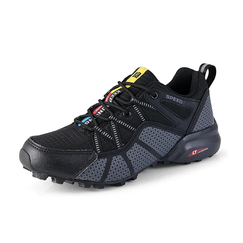 Men's hiking shoes, all-terrain outdoor sports shoes, breathable mesh, non-slip, wear-resistant hiking shoes, outdoor cycling shoes