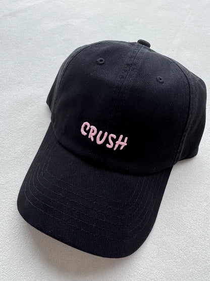 New Arrival Unisex Embroidery "crush" Baseball Caps Black Embroidered Initials Dad Hat 100% Cotton Baseball Caps for Four Season