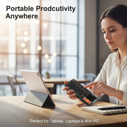 MRSVI Mini Keyboard A8 PLUS, teclado inalámbrico retroiluminado 2.4GHz y Bluetooth5.0 con panel táctil para Android TV Box, Mac, portátil, Windows