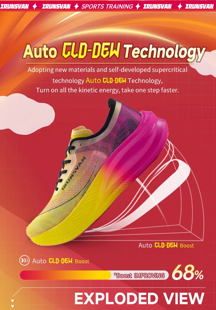 IRUNSVAN Original Carbon Plate Marathon Running Shoes Men Professional Stable Support Shock-Relief Ultra-Light Rebound Sneakers