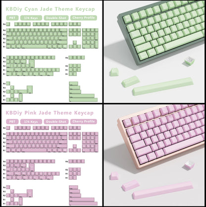Keycaps KBDiy GMK Illusion perfil Cherry de PBT de doble inyección ISO para kit de teclado mecánico gamer, estilo retro gaming