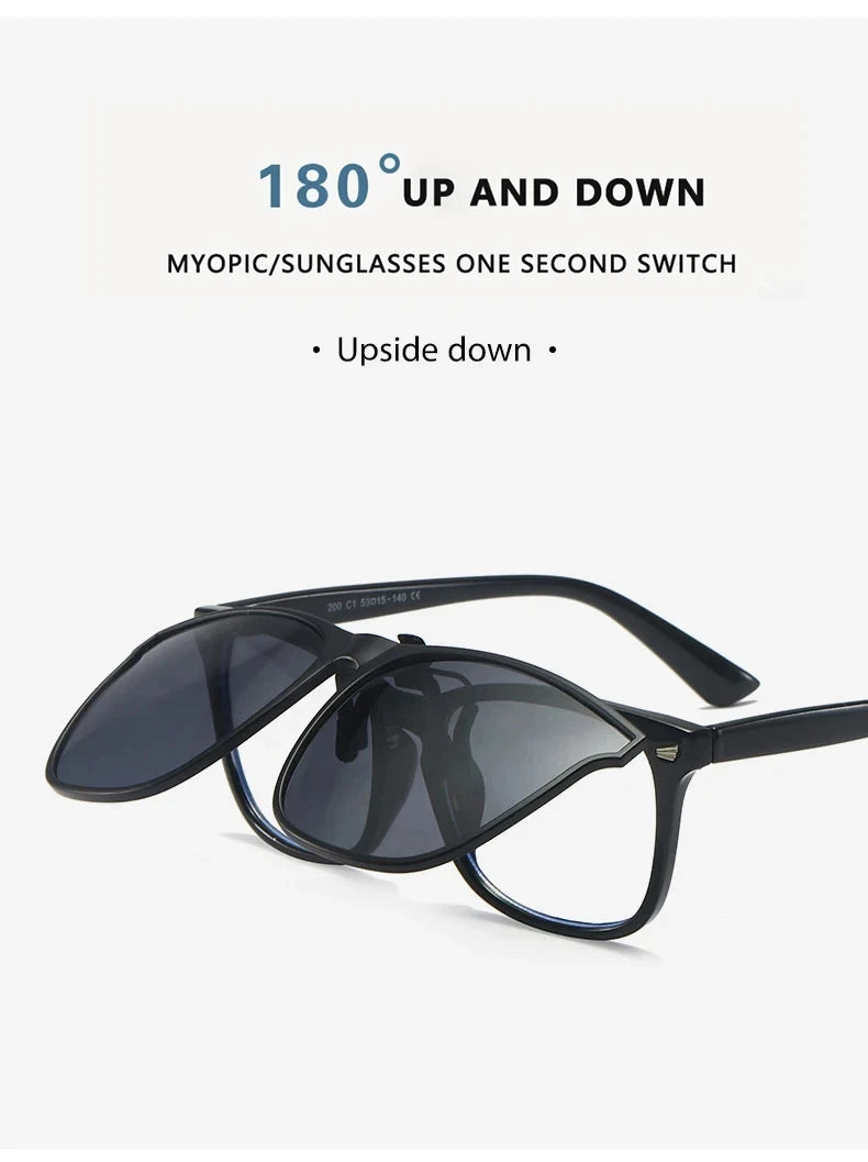 Polarized Rimless Men Clip On Sunglasse Glasses Narrow Clip-on Lenses Women Anti-glare Sunglasses UV400 Goggles New In