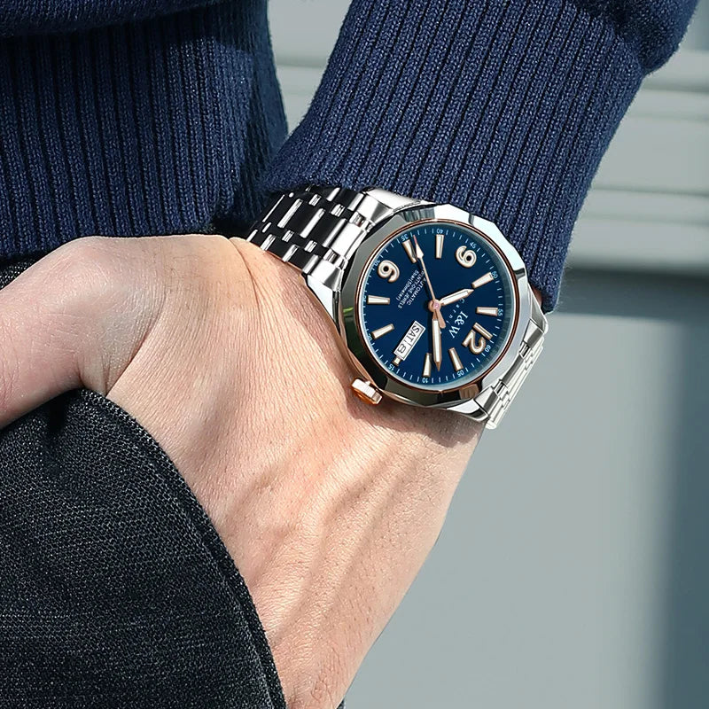 Reloj mecánico de lujo para hombre Reloj CARNIVAL de tungsteno, movimiento automático MIYOTA 8205, resistente al agua.