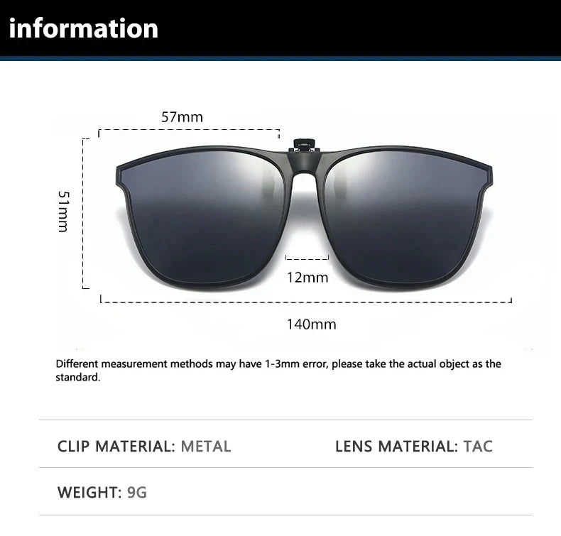 Polarized Rimless Men Clip On Sunglasse Glasses Narrow Clip-on Lenses Women Anti-glare Sunglasses UV400 Goggles New In