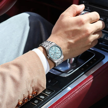 POEDAGAR High Quality Original Men Clock Waterproof Luminous Date Luxury Man Watch Stainless Steel Quartz Men's Watches Male+Box