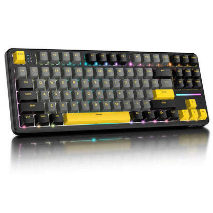 Tastiera gaming meccanica wireless ATTACK SHARK X87, tri-mode BT5.0/2.4GHz/USB-C, tastiera custom hot-swappable con struttura gasket, pre-lubrificata