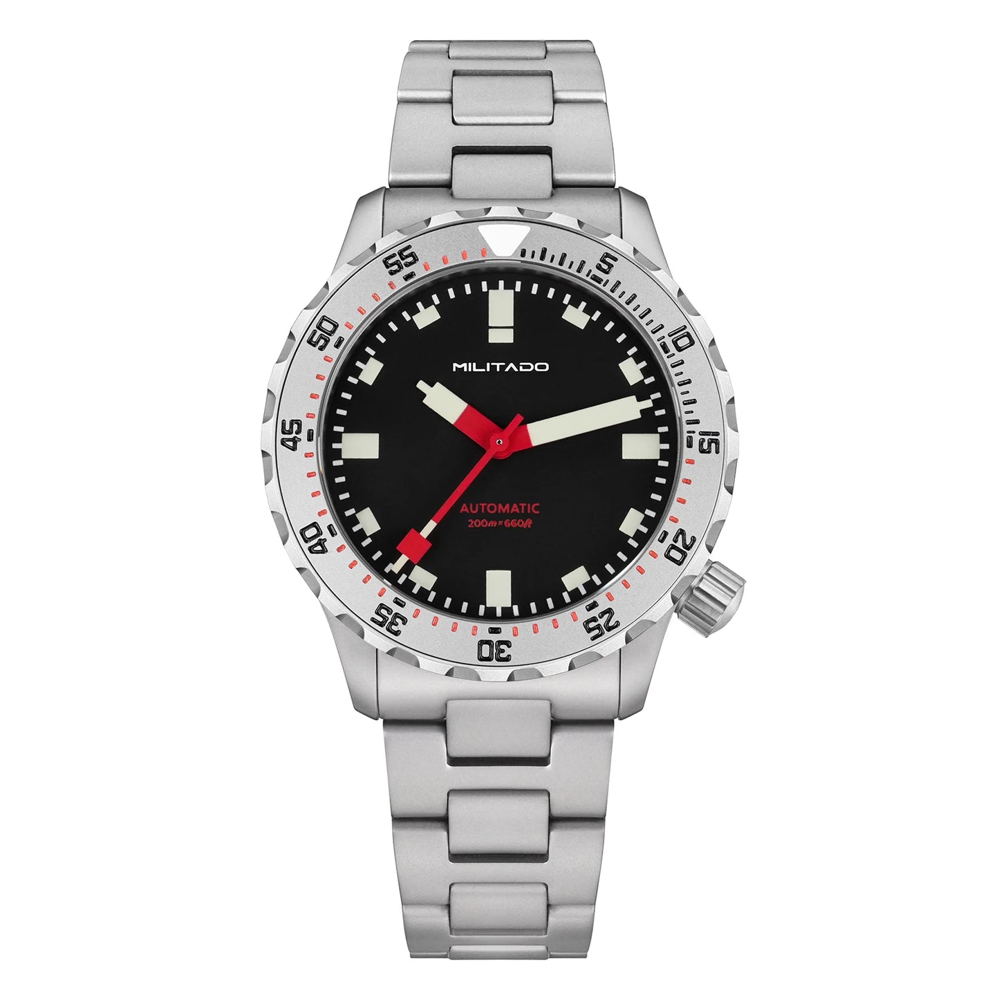 Militado ML20 39mm Men Watch PT5000 Automatic Movement Sapphire Luminova Watches Stainless Steel 200m Waterproof Wristwatch
