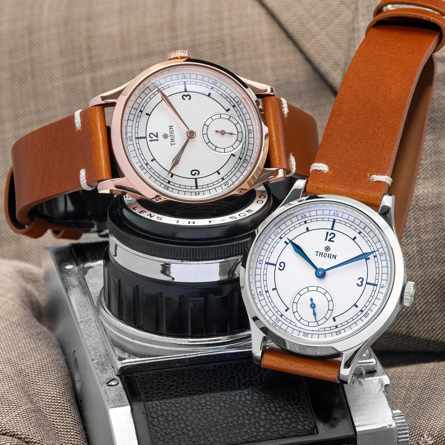 THORN T001 Quartz Watch 316L Stainless Steel Sapphire Crystal Waterproof Grilled Blue Hands Fashion Business Men Women Watch