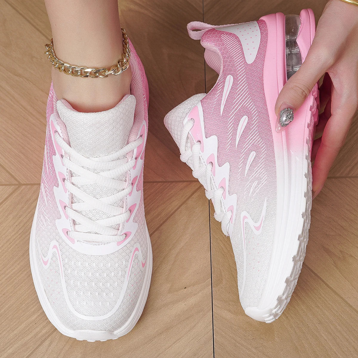 Damen-Sneaker Laufschuhe Damenmode mit Luftkissen und atmungsaktivem Mesh – Tennis- und Sportschuhe