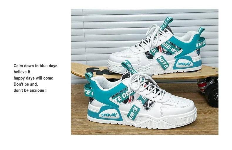 Zapatillas de hombre tipo skate para verano, en cuero, informales y de moda, para exterior, running, deporte, senderismo y tenis, con plataforma, diseño de lujo