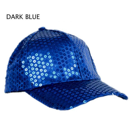 Fashion Baseball Caps Women Girl Ponytail Cap Sequins Shiny Messy Bun Snapback Hat Sun Caps Gorra Casual Ponytail Baseball Caps