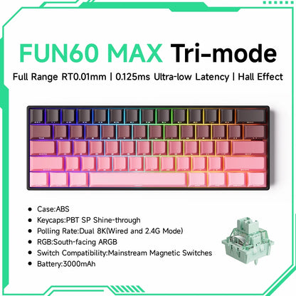 Akko MonsGeek FUN68 FUN60 PRO&MAX Tastiera magnetica HE 60% 65% Tastiere da gaming Rapid Trigger 8K Tastiera custom per gamer Esports