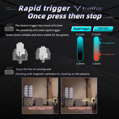 DrunkDeer A75 Pro HE Magnetic Switch Gaming Keyboard Rapid Trigger Wired RGB Mechanical Keyboard Hot-Swap Gasket Mount