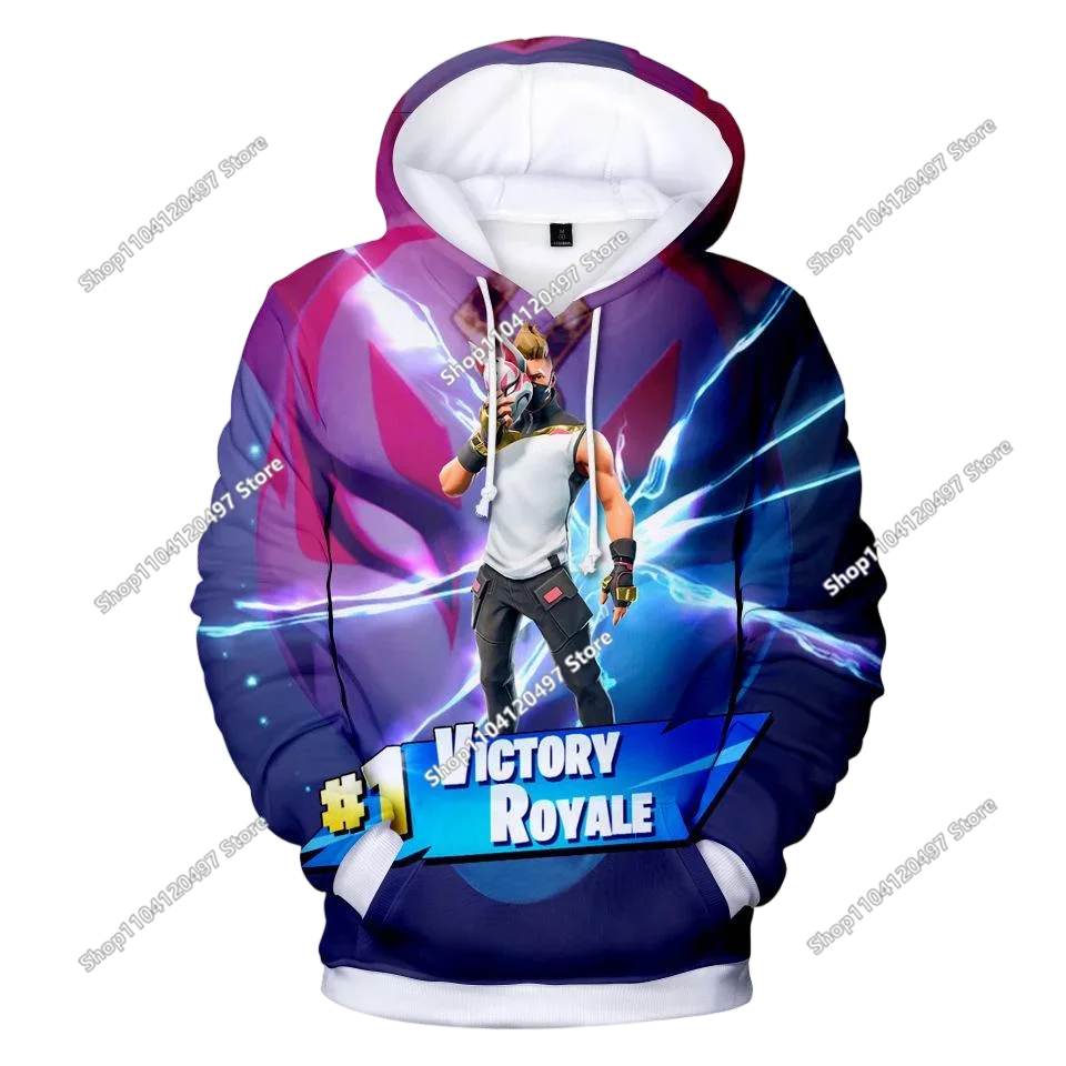 Children's Fortnite 2024 Sweatshirt, 3D Digital Printed Hoodie, Men's and Women's Pullover Jacket, Long Sleeve Children's Gift