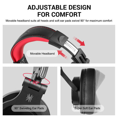 Oneodio Wired Over-Ear Headphone with Mic Studio DJ Headphones Professional Monitor Recording & Mixing Headset for Gaming