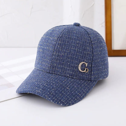 Metal M Patch Baseball Cap Black Elegant Man Hat Lightweight Adjustable Sun Hat For Women Female