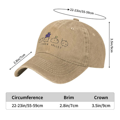 Game Stardew Valley Sun Baseball Cap y2k Funny Unisex-Teens Washed Hip Hop Hats Sun-Proof Design Outdoor Sport Snapback Cap Gift