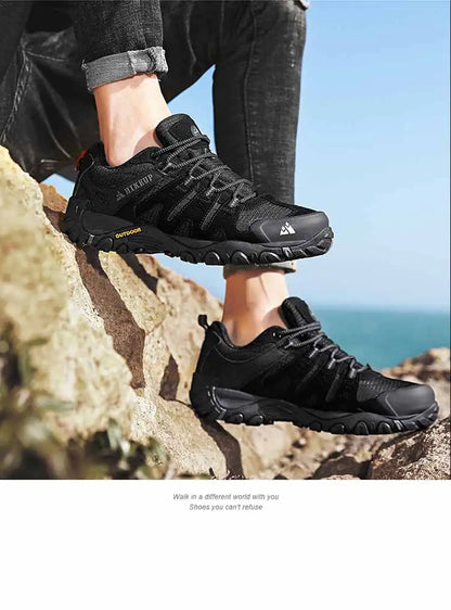 Męskie buty trekkingowe HIKEUP z zamszowej skóry – odporne na zużycie buty outdoorowe do trekkingu, chodzenia, polowania i zastosowań taktycznych