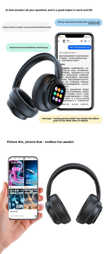 Auricolari HYUNDAI X1PRO Wireless Bluetooth 6.0 con traduzione AI – Oltre 100 lingue, controllo touch, schermo LED, cuffie con cancellazione del rumore
