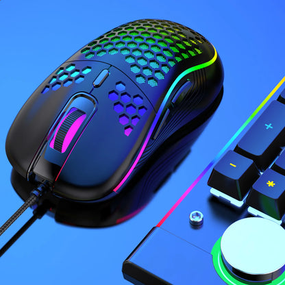 USB Wired Gaming Office Mouse Mechanical Mouse USB Illuminated Mouse 7200DPI Adjustable Optical Gaming Mouse for Desktop Laptop